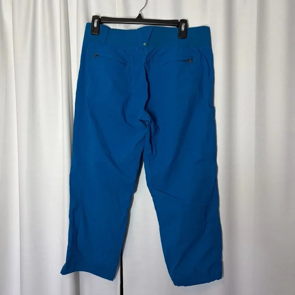 Title Nine Clamber Capri Pant 10 Women Blue Stretch Gorpcore Hiking Travel Nylon - Picture 6 of 16